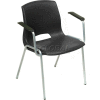 Interion® Stack Chairs With Arms - Plastic - Black - Merion Collection - Pkg Qty 4