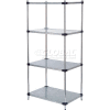 Nexel® 4 Tier Shelving Starter Unit, Solid Galvanized Steel, 60"Wx18"Dx63"H