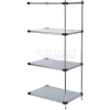 Nexel® 4 Tier Shelving Add-On Unit, Solid Galvanized Steel, 36"Wx18"Dx63"H