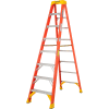 Werner 8' Fiberglass Step Ladder w/ Plastic Tool Tray 300 lb. Cap - 6208