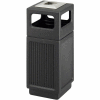 Safco® Canmeleon™ Recessed Panel, Ash Urn, Side Open, 15 Gallon, Black - 9474BL