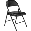 Interion® Folding Chair, Vinyl, Black - Pkg Qty 4