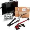 Pac Strapping Steel Kit w/ Tensioner/Sealer/Cutter/Case & Two 1/2" Strap Width x 200'L Coils, Black