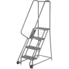 4 Step Steel 16"W Step Tilt And Roll Ladder - Grip Strut Tread - KDTF104162