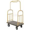 Glaro Ball Top Bellman Cart 40x25 Satin Brass Gray Carpet, 4 Rubber Wheels