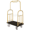 Glaro Ball Top Bellman Cart 40x25 Satin Brass Black Carpet, 4 Pneumatic Wheels