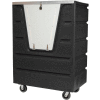 Dandux Black Recycled Plastic Hopper Front Security Bulk Truck 512560SX 58 Cu. Ft. Cap.