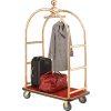 Global Industrial Best Value Gold Stainless Steel Bellman Cart Curved Uprights 6" Casters