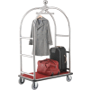 Best Value Silver Stainless Steel Bellman Cart Curved Uprights 6" Rubber Casters