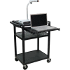 Luxor Plastic Audio Visual Cart with Pull-Out Laptop Shelf 34"H