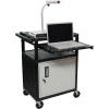 Luxor Security AV Cart with Pull-Out Laptop Shelf 34"H
