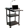 Luxor Plastic Audio Visual Cart with Pull-Out Laptop Shelf 42"H