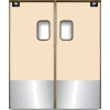 Chase Doors Medium Duty Service Door Double Panel Beige 4' x 7' with Kickplate 4884SC