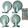 Durham Mfg® 5" x 1-1/4" Polyurethane Caster Kit HC-5PU-R/S, 2 Rigid, 2 Swivel