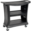 Rubbermaid® Service Cart w/3 Shelves & Enclosed Ends, 300 lb. Cap, 39"L x 21"W x 38"H, Black