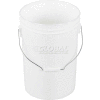 6 Gallon Open Head Plastic Pail PAIL-6-PWS with Steel Handle - White