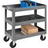 Global Industrial™ 3 Shelf Deep Tray Steel Stock Cart 30x16 800 Lb. Capacity