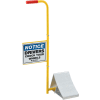 Global Industrial™ Aluminum Wheel Chock with Safety Sign & Handle