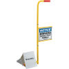 Global Industrial™ Aluminum Wheel Chock with Safety Sign & Handle
																			