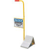 Global Industrial™ Aluminum Wheel Chock with Safety Sign & Handle
																			