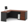 Bestar® L Desk with Pedestal - 71" - Bordeaux & Graphite - Prestige+