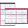 AT-A-GLANCE® Erasable Vertical/Horizontal Wall Planner, 24 x 36, Blue/Red, 2022
