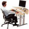 Equity™ Height Adjustable Bi-Level Corner Computer Workstation - Maple