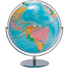 Advantus® 12" World Globe w/ Blue Oceans, Raised Relief, Silver, Semi-Meridian