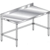 Aero Manufacturing 1TGBX-24132 14 Ga. Workbench Stainless Steel 10" Backsplash & Galv. Legs 132 x 24