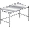 Aero Manufacturing 2TGSX-3072 - 14 Ga. Workbench 304 Stainless 2-3/4" Backsplash & Galv Legs 72 x 30