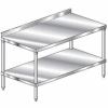 Aero Manufacturing 2TSS-24132 14 Ga. Workbench 304 Stainless 2-3/4" Backsplash & Undershelf 132 x 24