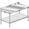 Aero Manufacturing 3TGB-3684 16 Ga Workbench Stainless Steel 4" Backsplash & Galv Undershelf 84 x 36