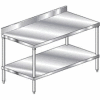 Aero Manufacturing 4TSB-3048 16 Ga. Workbench Stainless Steel - 4" Backsplash & Undershelf 48 x 30
