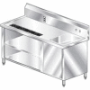 Aero Manufacturing BVT-60 14 Gauge Beverage Table 304 Stainless Steel - Right Sink 60"W x 30"D