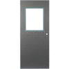 CECO Hollow Steel Security Door, Half Glass, Cylindrical Prep, Curries Hinge, 16 Ga, 32"W X 84"H