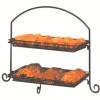 American Metalcraft IS12 - Platter Stand, Large, Rectangular, 2-Tiered, Black Wrought Iron