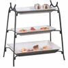 American Metalcraft IS14 - Platter Stand, Large, 3-Tiered, Black Wrought Iron