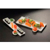 American Metalcraft PORS140 - Sushi Plate, 13 x 9-1/3, With Built-In Sauce Cup, Porcelain