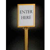 Barrier System Sign, 8-1/2x11, Gold Tone - Min Qty 3