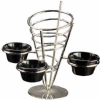 American Metalcraft SS93 - Ironworks French Fry Basket, Conical, With (3) Ramekins, 9" H