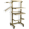 Slotted Double Displayer With Casters, Satin Nickle
