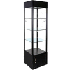 Lighted Glass Tower Showcase - Fully Assembled - 20"W x 12"Dx 73"H - Black
