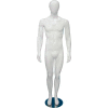 Male Mannequin - Hands by Side, Left Knee Bent - Gloss Finish, White