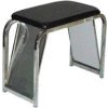 Shoe Bench, W/ Mirror, 30" L x 14" W x 19" H, Metal, Black/Chrome