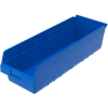Akro-Mils® Nestable Plastic Shelf Bin, 8-3/8"W x 23-5/8"D x 6"H, Blue - Pkg Qty 6