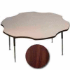 Activity Table - Flower - 60" Diameter, Juvenile Adj. Height, Walnut