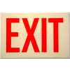 Photoluminescent Sign With Exit In Reflective Red, Rigid PVC, Non-Adhesive