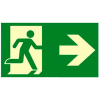 Photoluminescent "Man/Arrow To Right" NYC Mea-Listed Aluminum Sign