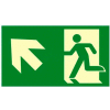 Photoluminescent "Man Left/Arrow Left Up" NYC Mea-Listed Aluminum Sign
