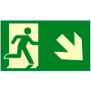 Photoluminescent "Man Right/ Arrow Right Down" NYC Mea-Listed Aluminum Sign